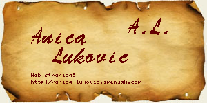 Anica Luković vizit kartica